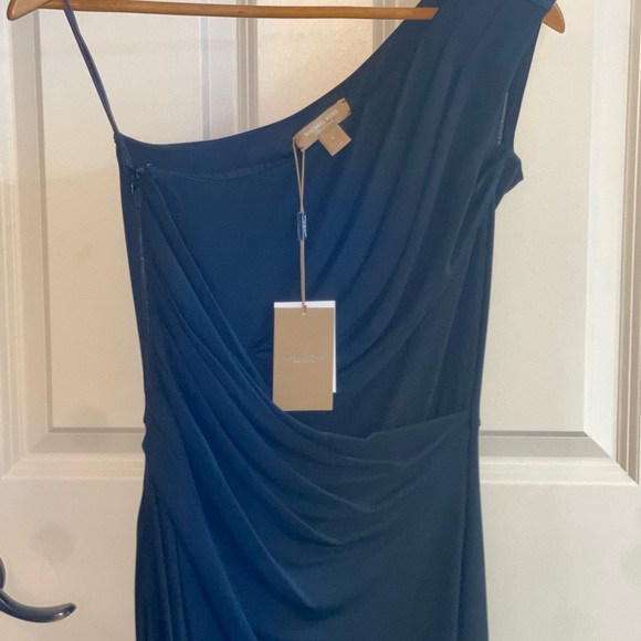 $1470 Michael Kors Collection NEW Black One Shoulder Sheath Dress Elegant Size 4 - Picture 2 of 7